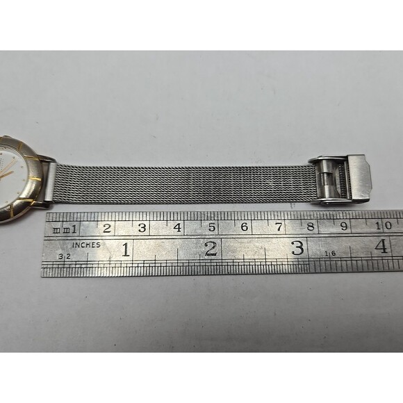 Skagen Denmark 3SGS Women Quartz Mesh Watch Two Tone White Dial New Battery 26mm - Picture 9 of 11